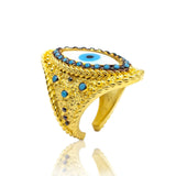 SABRA GOLD EVIL EYE RING