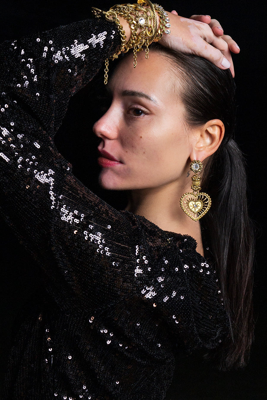 CORTH HEART DANGLE EARRINGS
