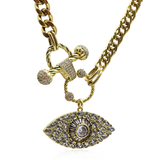 AFRODITE GOLD PLATED EYE NECKLACE