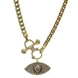 AFRODITE GOLD PLATED EYE NECKLACE
