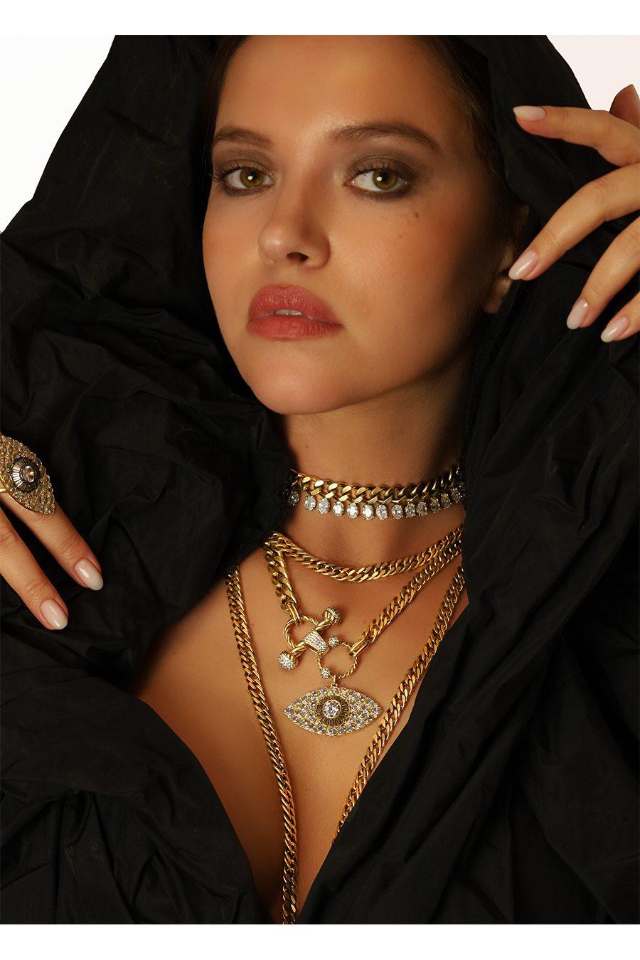 AFRODITE GOLD PLATED EYE NECKLACE