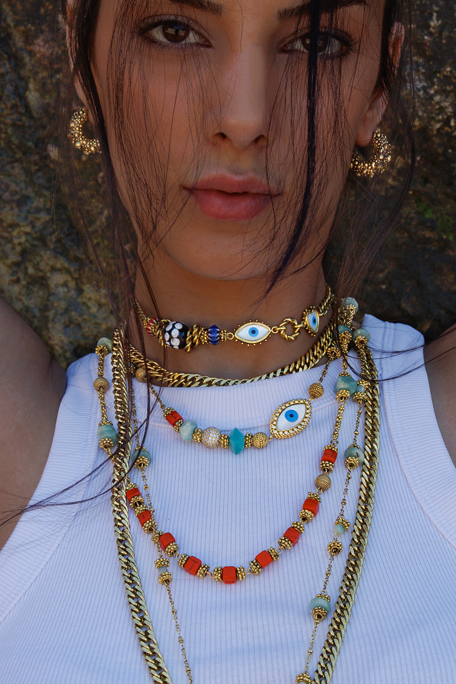 ALESSIA EVIL EYE CHARM NECKLACE