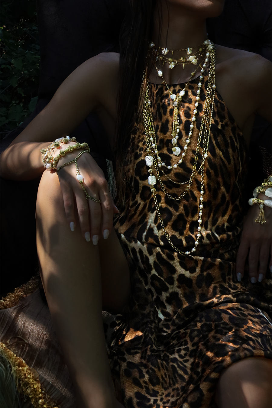 BLANDAD GOLD PLATED LAYERED NECKLACE
