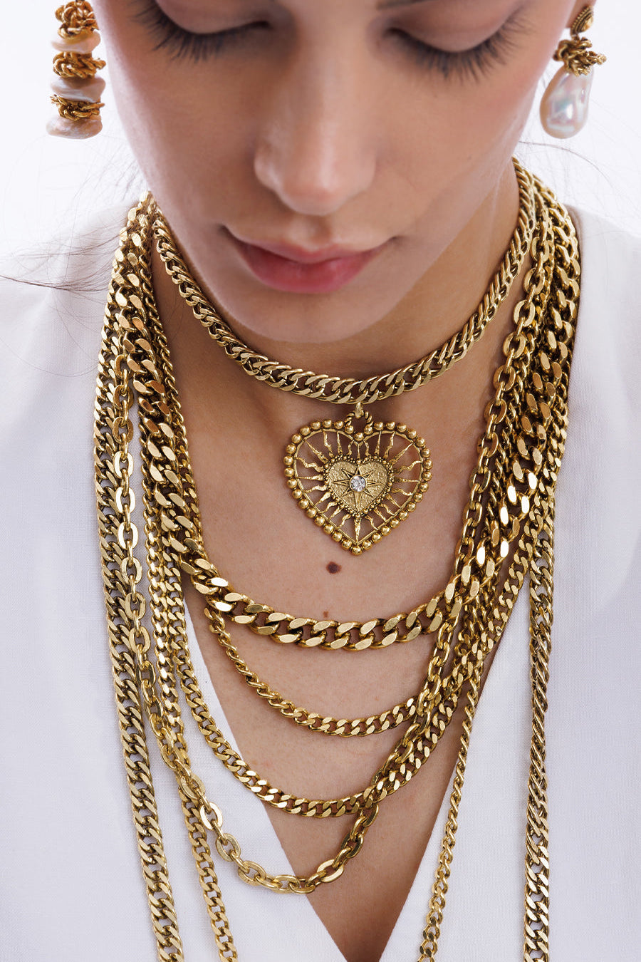CORVERA LAYERED CHAIN NECKLACE