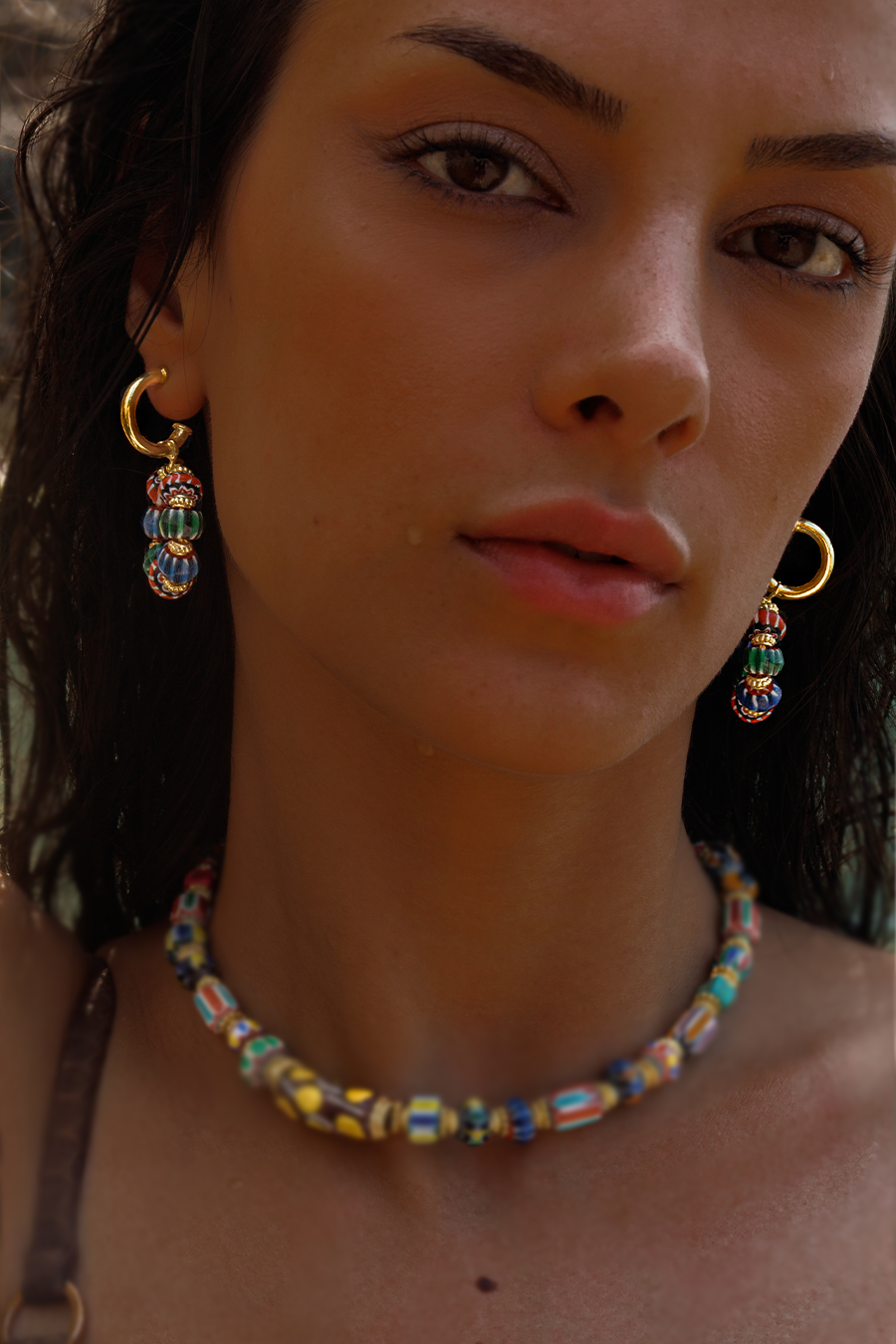CUBA GEMSTONE HOOP EARRINGS