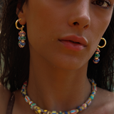 CUBA GEMSTONE HOOP EARRINGS