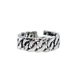 CURLED SILVER PLATED RING