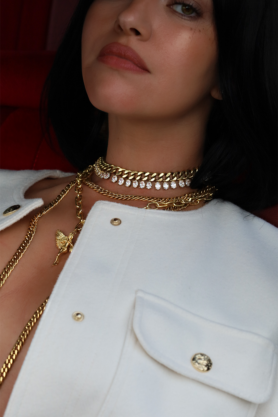DIA NOCHE CRYSTAL CHOKER NECKLACE