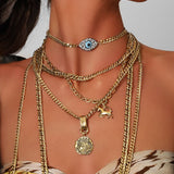 ESPERANZA GOLD PLATED EYE NECKLACE
