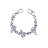 FEATHER SILVER CHAIN BRACELET