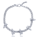 FEATHER SILVER CHOKER NECKLACE