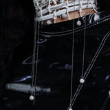 LUCI WHITE LEATHER CHOKER NECKLACE