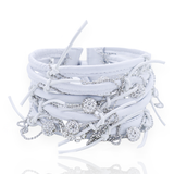 LUCI WHITE LEATHER CHOKER NECKLACE