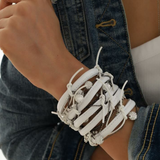 LUCI WHITE LEATHER BRACELET