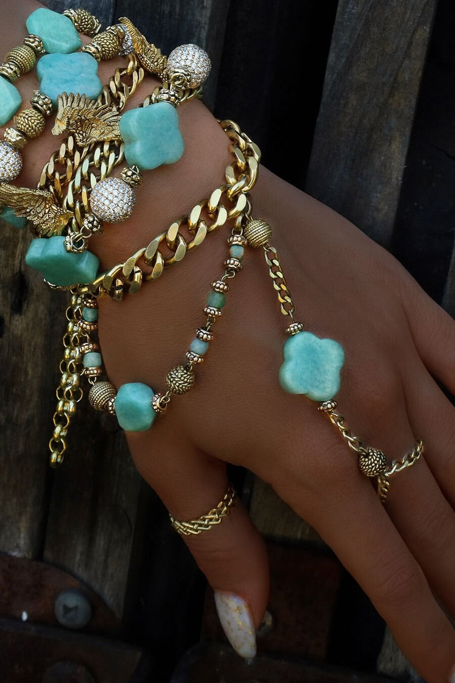 MIRAKEL GOLD HAND CHAIN BRACELET