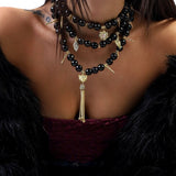 NOXELIA LAYERED ONYX NECKLACE