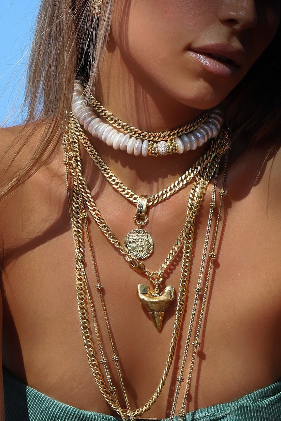 NYMERIS CHUNKY PEARL CHOKER NECKLACE