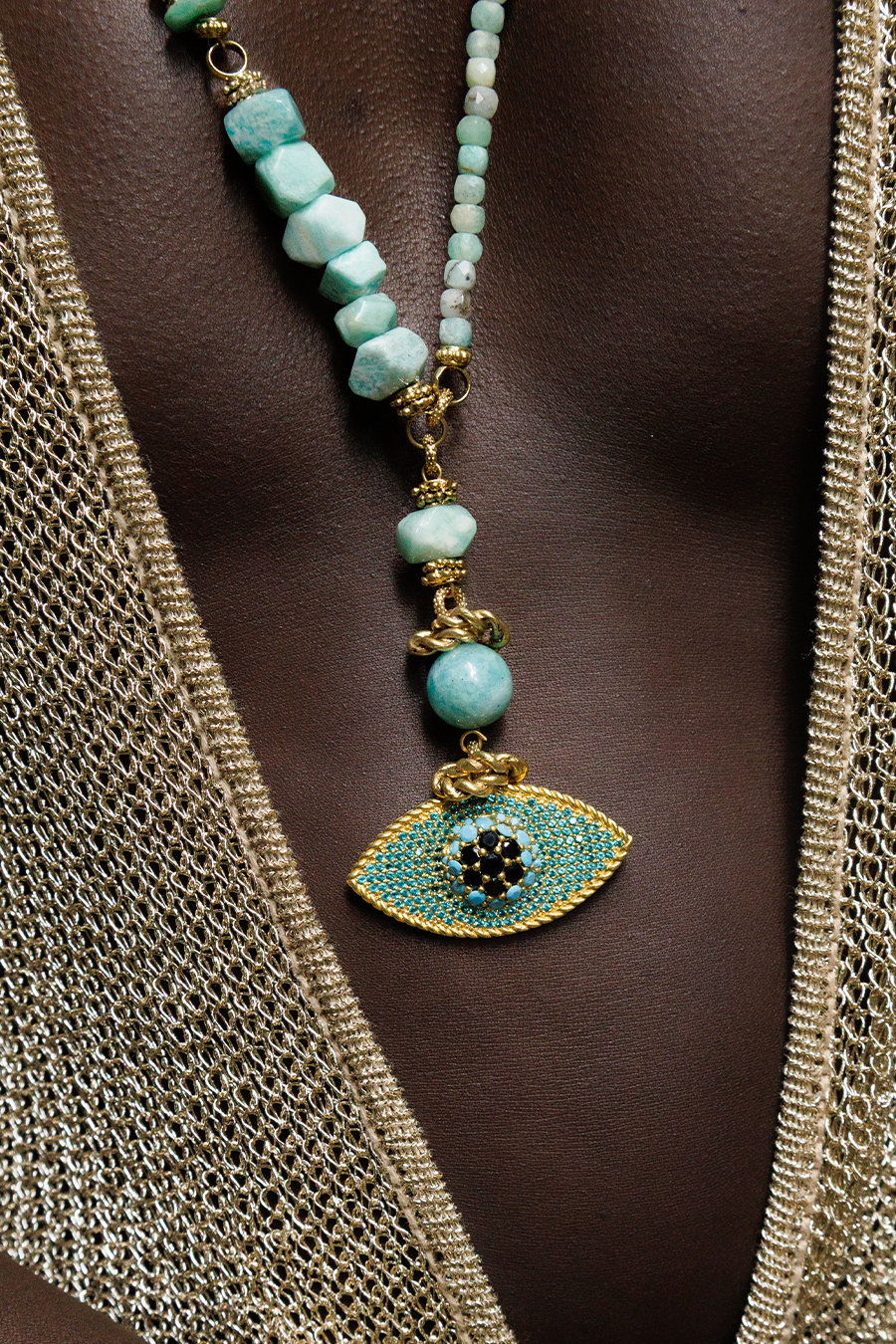 NYSRA TURQUOISE EVIL EYE NECKLACE
