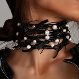 PELLIS LEATHER CHOKER NECKLACE