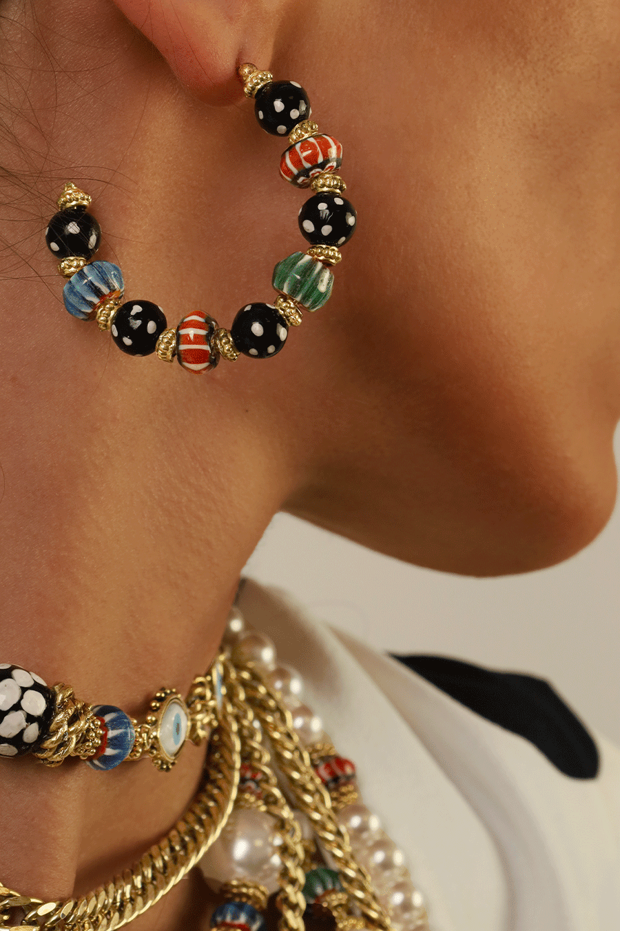 RAVIENNE GEMSTONE HOOP EARRINGS