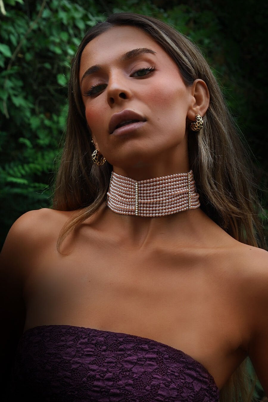 ROSALINE GLOW PEARL CHOKER NECKLACE