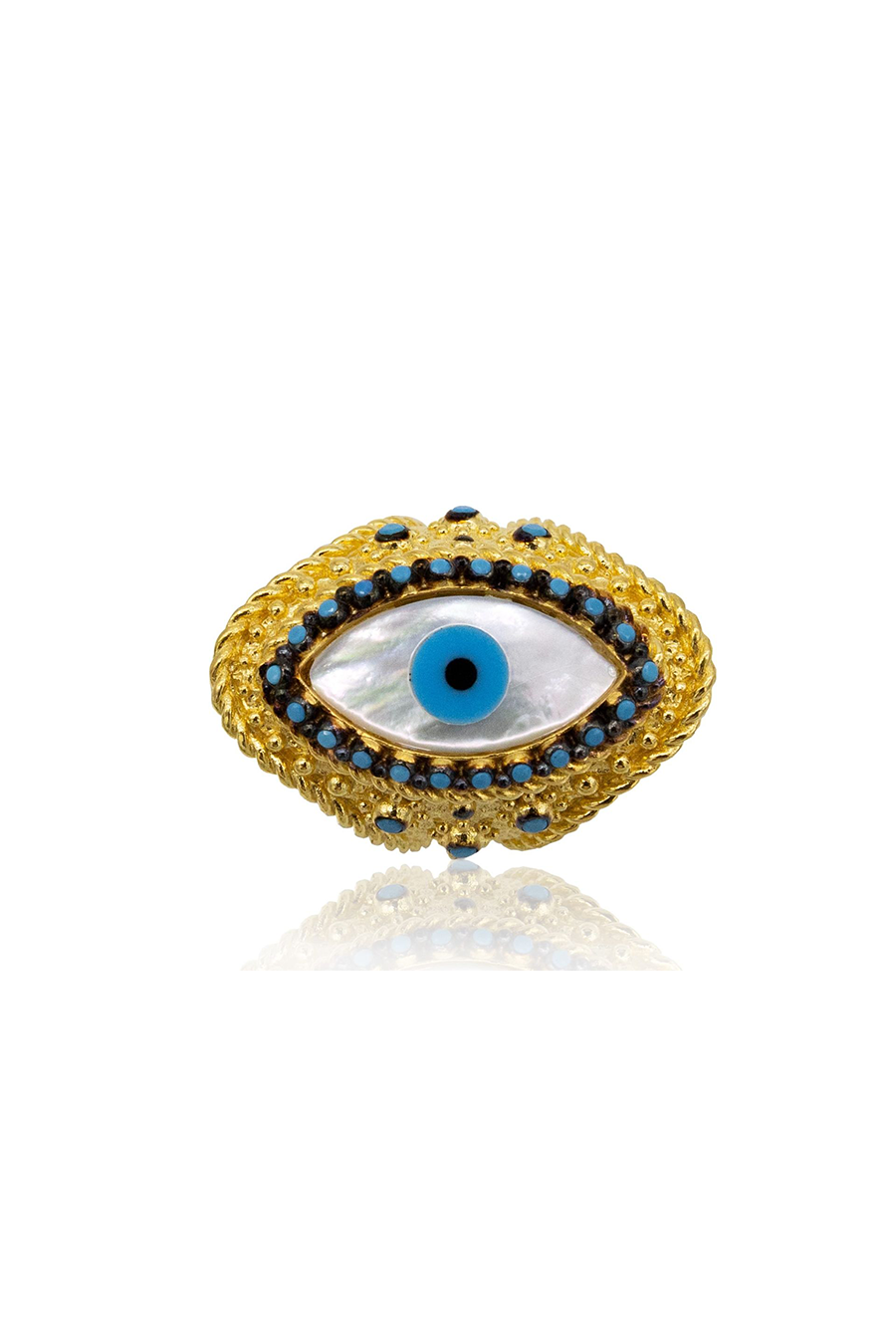 SABRA GOLD EVIL EYE RING