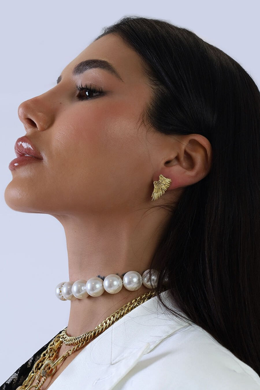 SPARNAS GOLD FEATHER EARRINGS