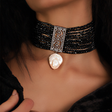 SCHERS ONYX CHOKER NECKLACE