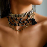 ONYX GEMSTONE CHOKER NECKLACE
