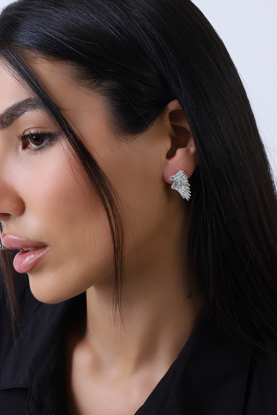 SPARNAS SILVER FEATHER EARRINGS