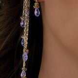 VIOLET CRYSTAL DROP EARRINGS